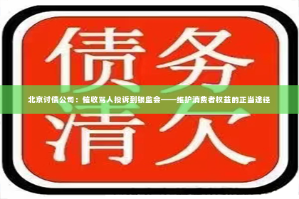 北京讨债公司：催收骂人投诉到银监会——维护消费者权益的正当途径