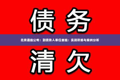 北京追账公司：到债务人单位要账：实战攻略与案例分析