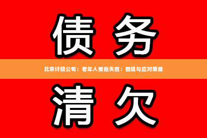 北京讨债公司：老年人要账失败：困境与应对策略