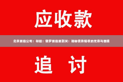 北京要账公司：标题：做梦要账要到哭：揭秘债务催收的无奈与困境