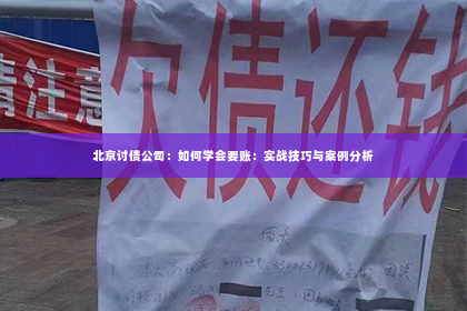 北京讨债公司：如何学会要账：实战技巧与案例分析