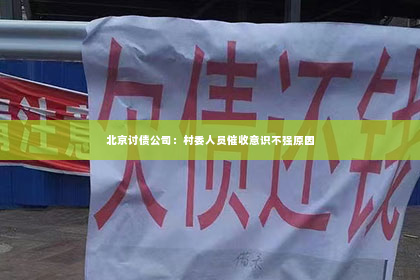 北京讨债公司：村委人员催收意识不强原因