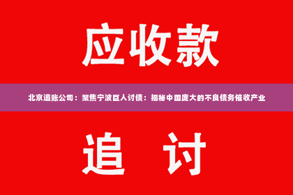 北京追账公司：聚焦宁波巨人讨债：揭秘中国庞大的不良债务催收产业