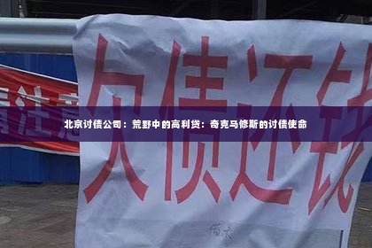 北京讨债公司：荒野中的高利贷：奇克马修斯的讨债使命