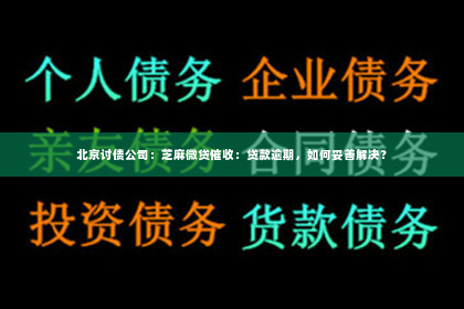 北京讨债公司：芝麻微贷催收：贷款逾期，如何妥善解决？
