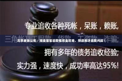 北京要账公司：现金宝宝逾期催收全攻略，快速解决逾期问题！