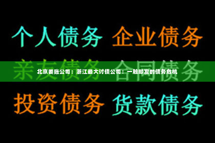 北京要账公司：浙江最大讨债公司：一触即发的债务危机