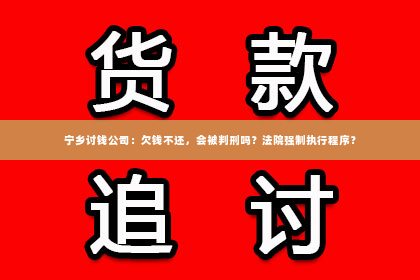 宁乡讨钱公司：欠钱不还，会被判刑吗？法院强制执行程序？