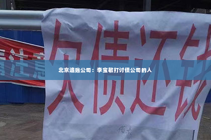 北京追账公司：李宝敏打讨债公司的人