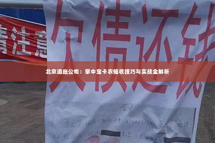 北京追账公司：掌中宝卡农催收技巧与实战全解析