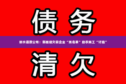 丽水追数公司：新疆建欠薪企业“黑名单”助农民工“讨账”
