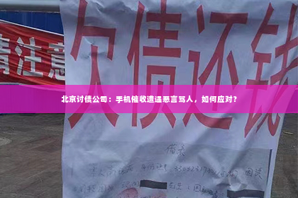 北京讨债公司：手机催收遭遇恶言骂人，如何应对？