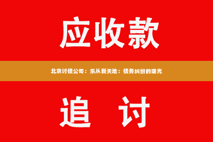 北京讨债公司：乐从新天地：债务纠纷的曙光