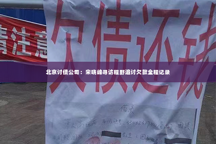 北京讨债公司：宋晓峰寻访程野追讨欠款全程记录