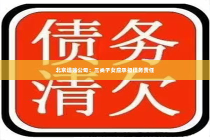 北京追账公司：三类子女应承担债务责任