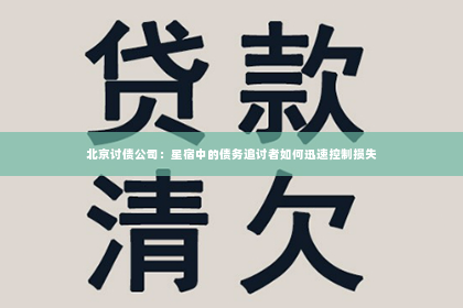 北京讨债公司：星宿中的债务追讨者如何迅速控制损失