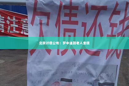 北京讨债公司：梦中遇到老人索债