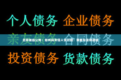北京要账公司：如何向失信人员讨债：策略与法律途径