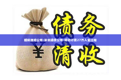 醴陵理赔公司:深圳追债公司:成功讨债27万人全过程