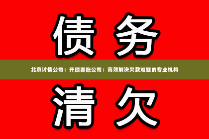 北京讨债公司：开原要账公司：高效解决欠款难题的专业机构