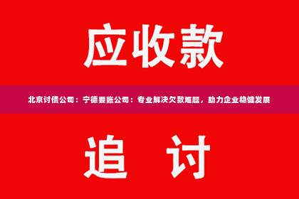 北京讨债公司：宁德要账公司：专业解决欠款难题，助力企业稳健发展