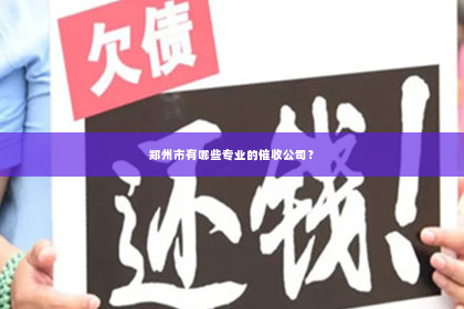 郑州市有哪些专业的催收公司？