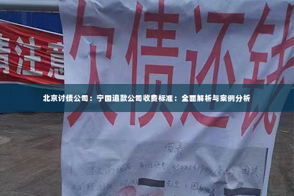 北京讨债公司：宁国追款公司收费标准：全面解析与案例分析