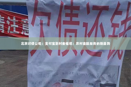 北京讨债公司：支付宝到村委催收：农村金融服务的新趋势
