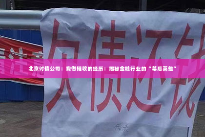 北京讨债公司：我做催收的经历：揭秘金融行业的“幕后英雄”