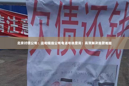 北京讨债公司：云和催账公司电话号码查询：高效解决账款难题